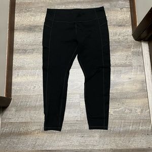 2x Cotton black leggings with pockets plus size 3 pack